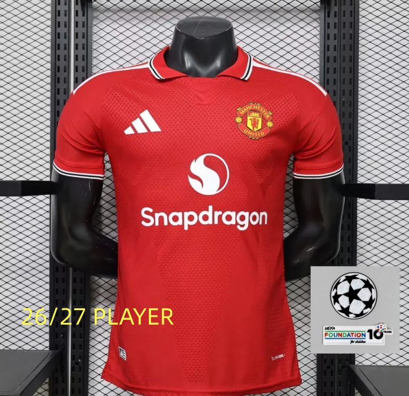 26 27 Manchester United Jersey 2026 Soccer Jerseys B.Fernandes Cunha Zirkzee MBEUMO Football Shirt Football Jersy Fans Player